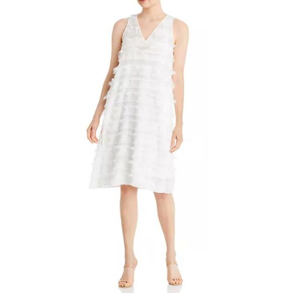 BOSS Difresa Fringe Shift Dress in White NWT Size 14 - Picture 1 of 7